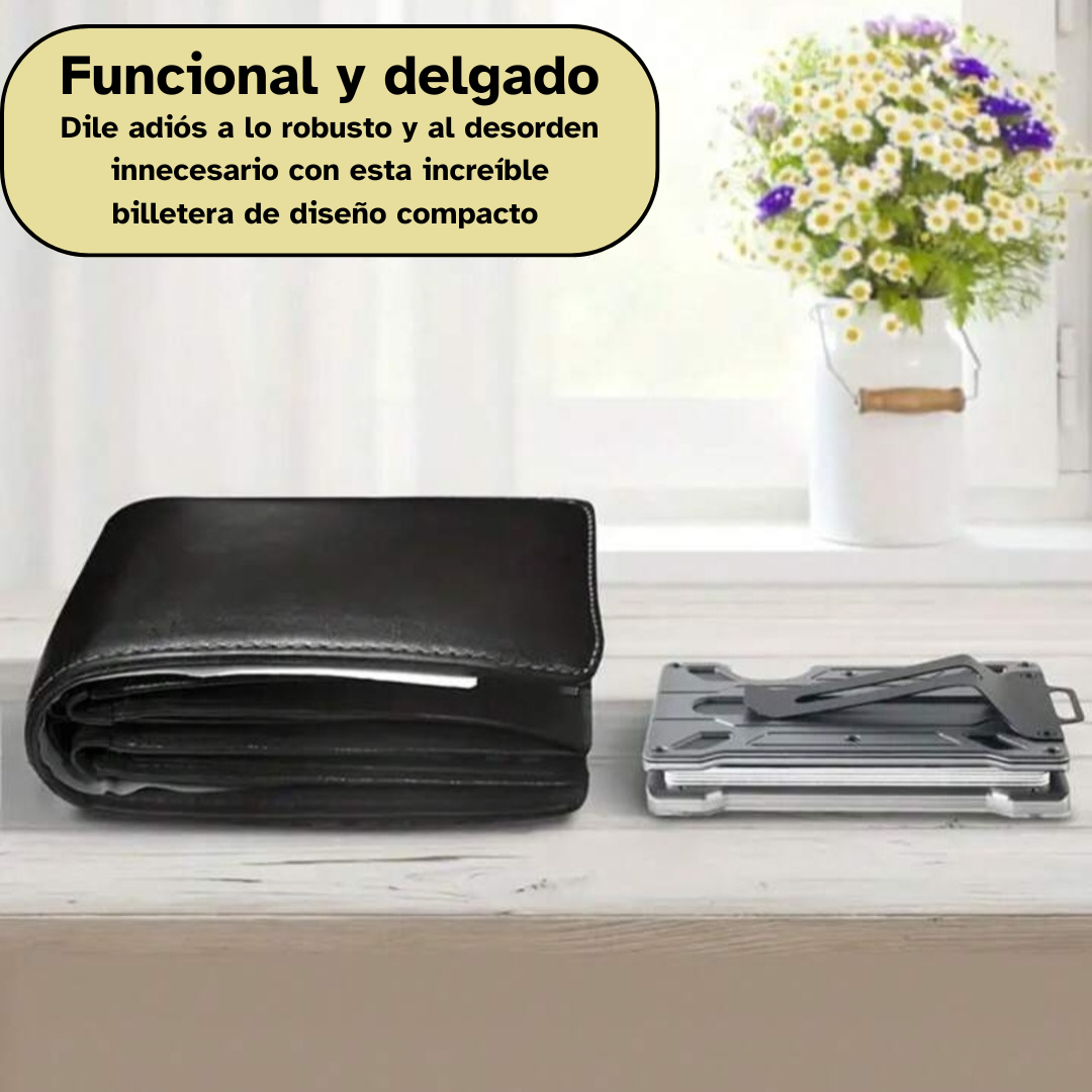 Billetera metálica antirrobo para hombre