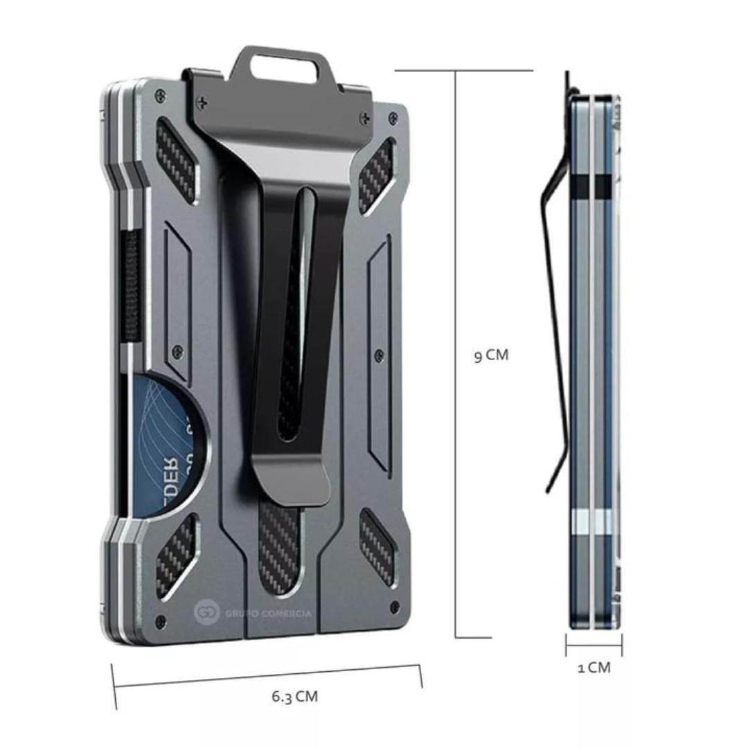 Billetera metálica antirrobo para hombre