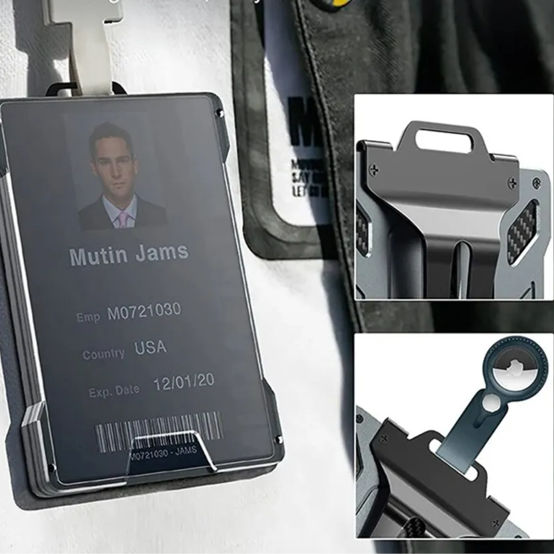 Billetera metálica antirrobo para hombre