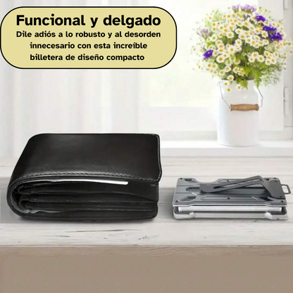 Billetera metálica antirrobo para hombre